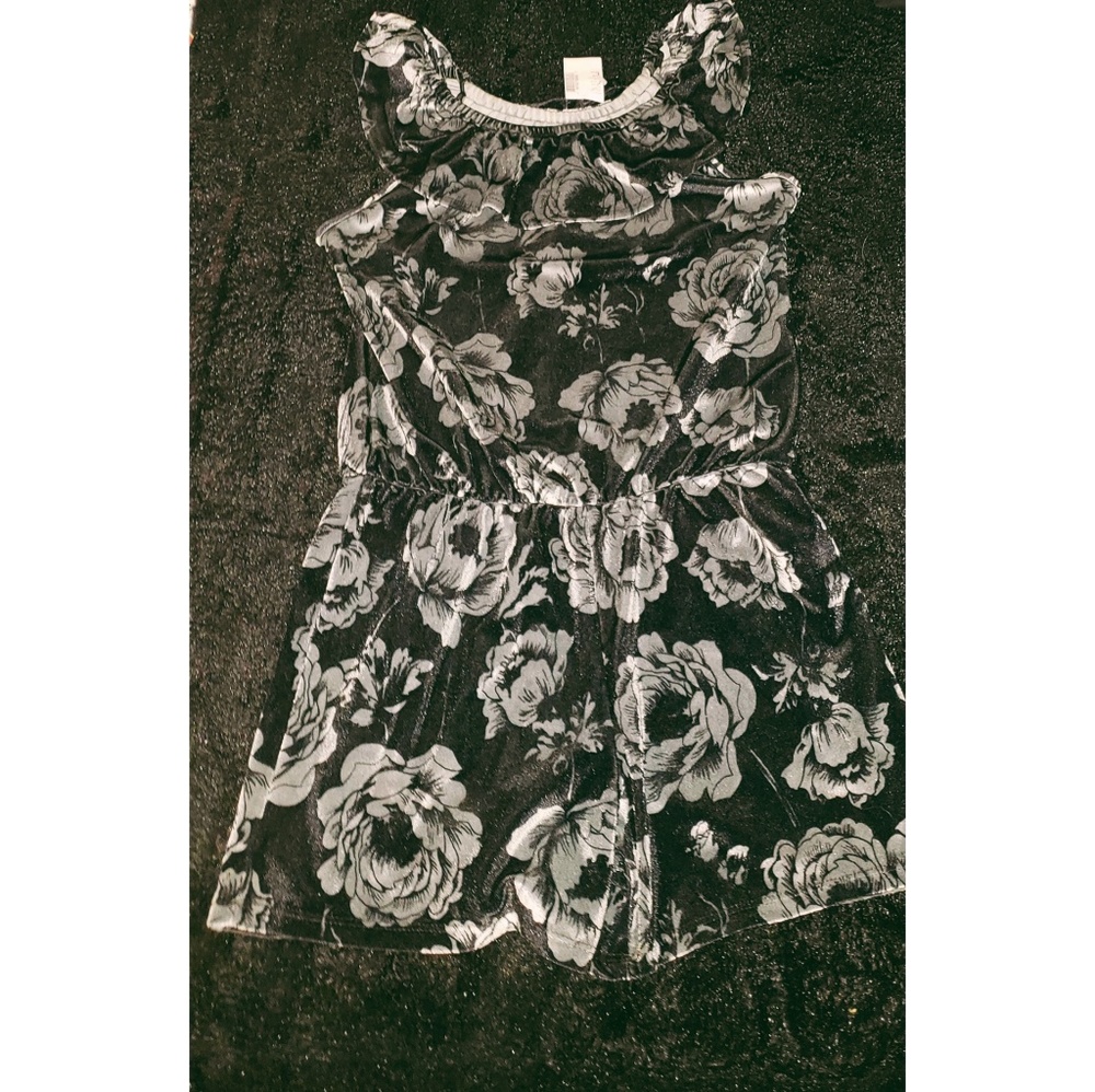 Brand new floral velvet  romper